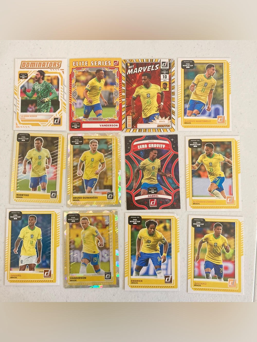 Brazil Soccer 12 Trading Cards Lot - World Cup 2026 Alisson Martinelli Endrik